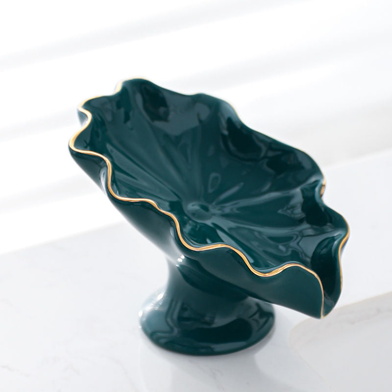 Feblilac Creative Lotus Leaf Shape Soap Box Soap Box for Bathroom - view 3