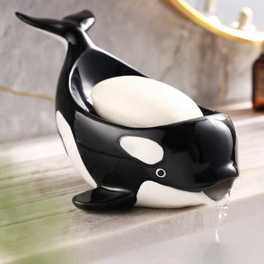 Feblilac Killer Whale Soap Box for Bathroom