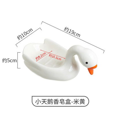 Feblilac Personalized Swan Bathroom Soap Box