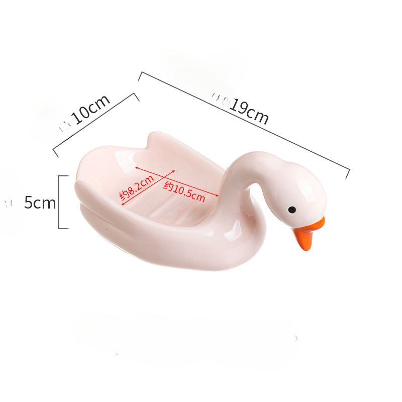 Feblilac Personalized Swan Bathroom Soap Box