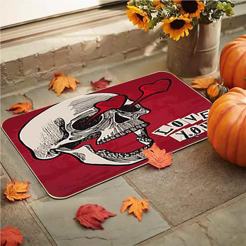 Feblilac  Halloween Ghost Face Grimace Thriller PVC Coil Door Mat