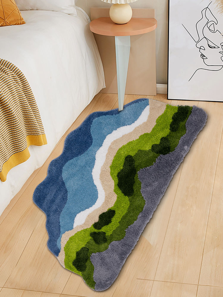 Feblilac Pretty Maldives Leaves Bedroom Mat, Moss and Lake Area Rug - Feblilac® Mat