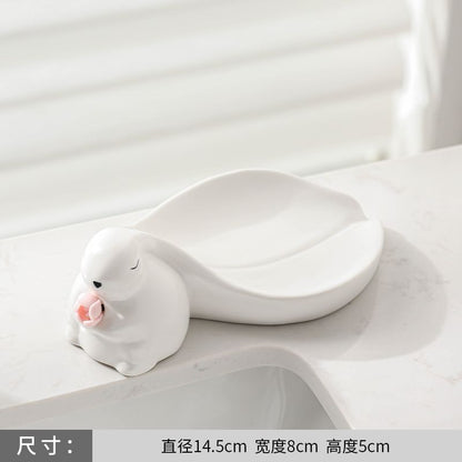 Feblilac Rabbit Soap Box for Bathroom