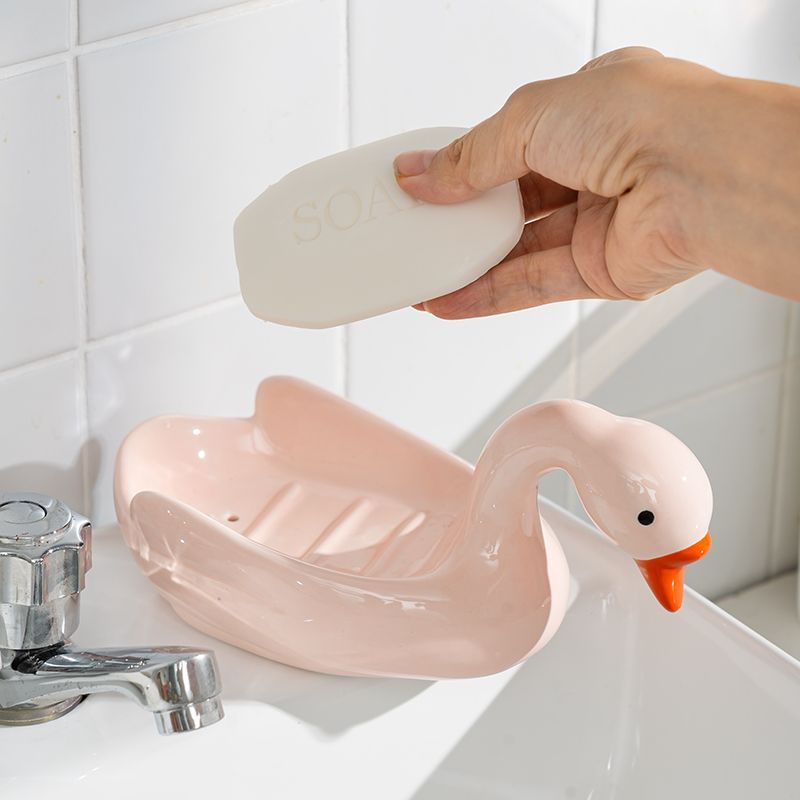 Feblilac Personalized Swan Bathroom Soap Box