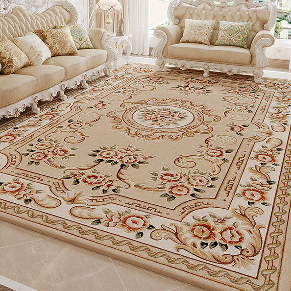 European Flowers Style Area Rug,  Vintage Carpet for  Living Room Bedroom