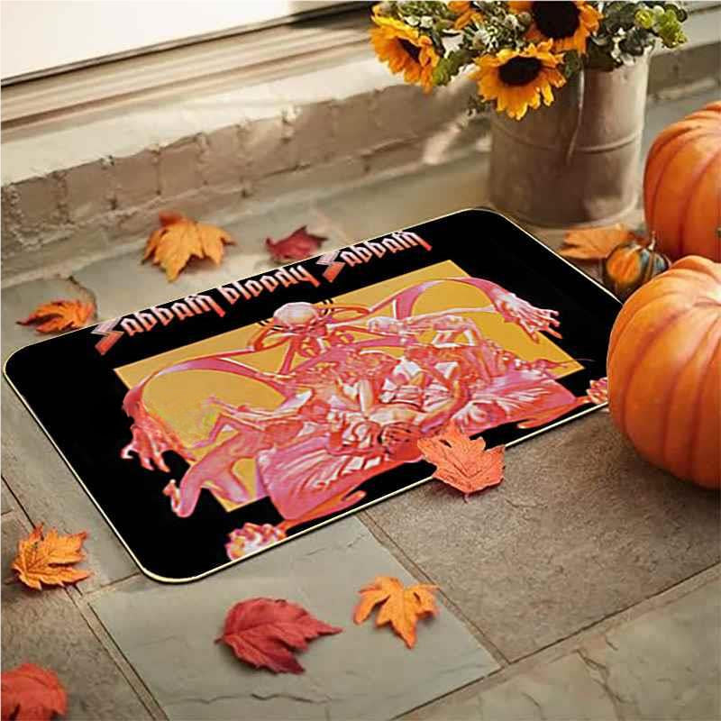 Feblilac Halloween Fire Ghost Grimace Thriller PVC Coil Door Mat