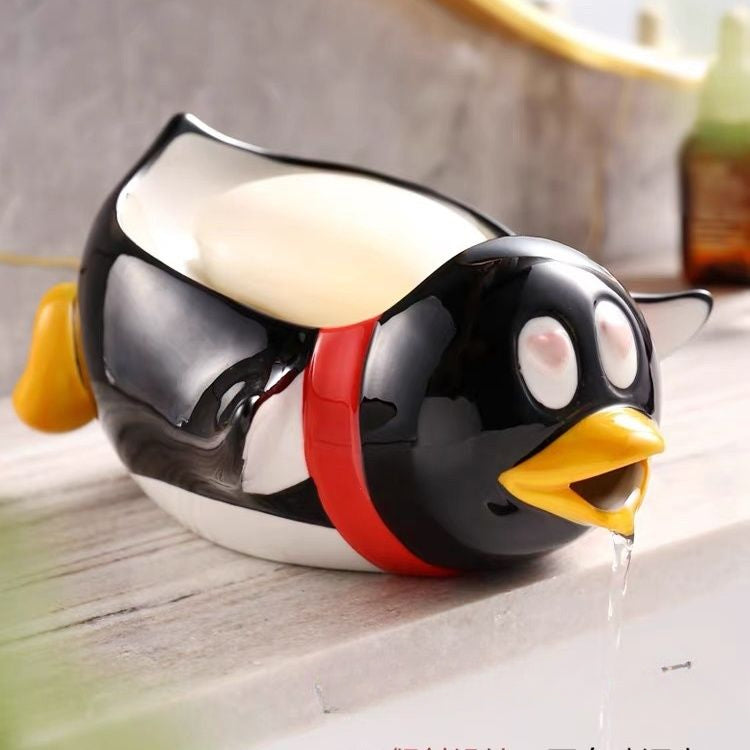 Feblilac penguin Soap Box for Bathroom