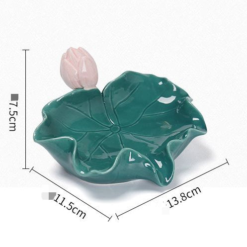 Feblilac Ceramic Soap Box Drain Household Lotus Leaf Soap Box