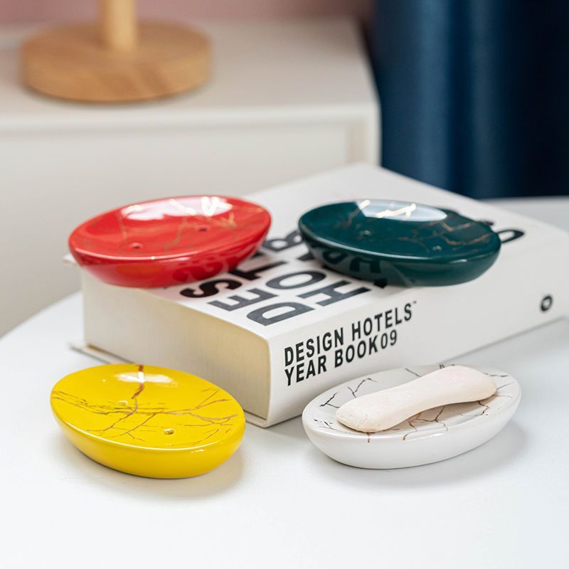 Feblilac Creative Light Luxury Simple Ceramic Soap Box Bathroom - view 3