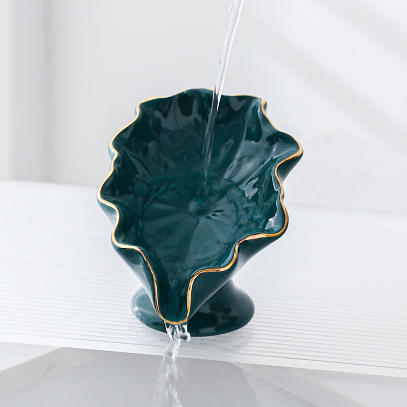Feblilac Creative Lotus Leaf Shape Soap Box Soap Box for Bathroom - view 4