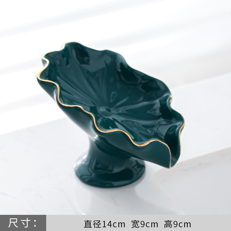 Feblilac Creative Lotus Leaf Shape Soap Box Soap Box for Bathroom