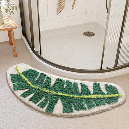 Feblilac Leaves Tufted Bath Mat