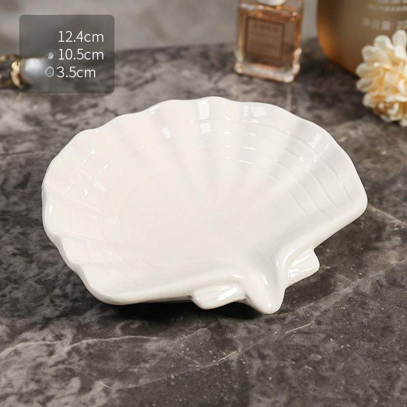 Feblilac Light Luxury Shell Soap Box for Bathroom