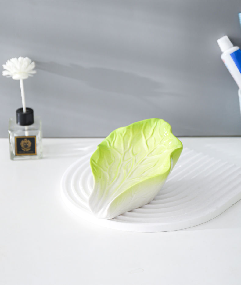 Feblilac Creative Cabbage Baicai Soap Box for Bathroom