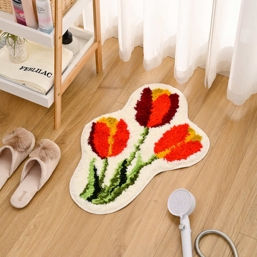 Feblilac Tulip Runner Tufted Bath Mat