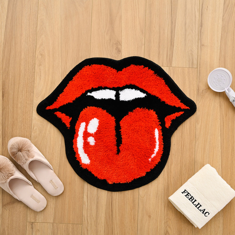 Feblilac Red Tongue Tufted Bath Mat - view 2