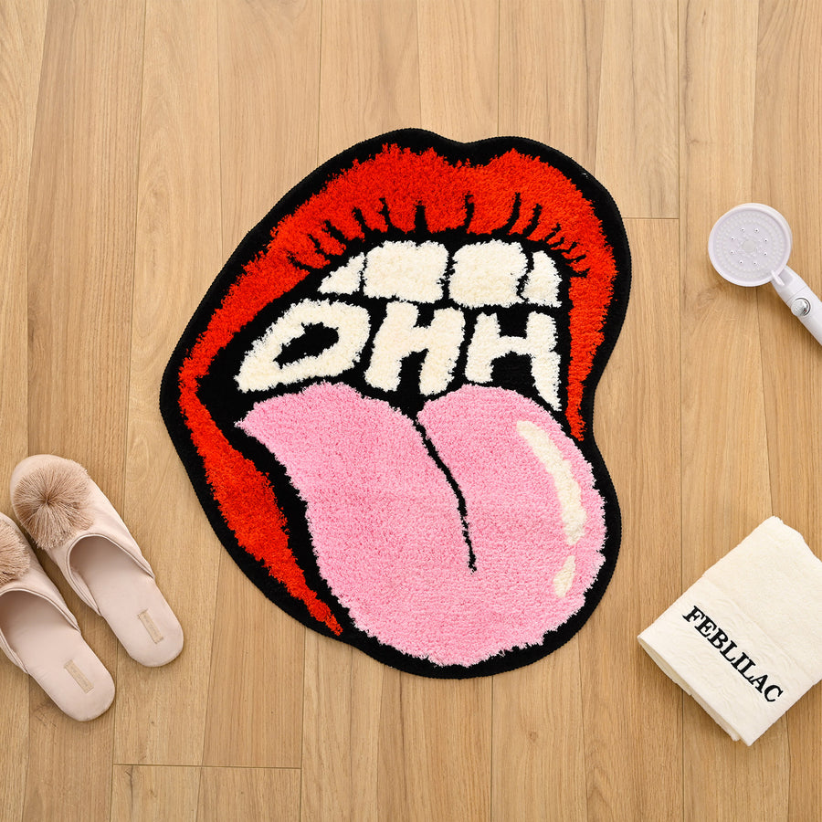 Feblilac Ohh Red Tongue Tufted Bath Mat - view 2