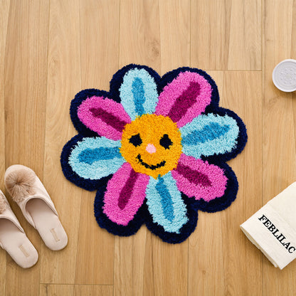 Feblilac Cute Floral Colorful Flower Tufted Bath Mat