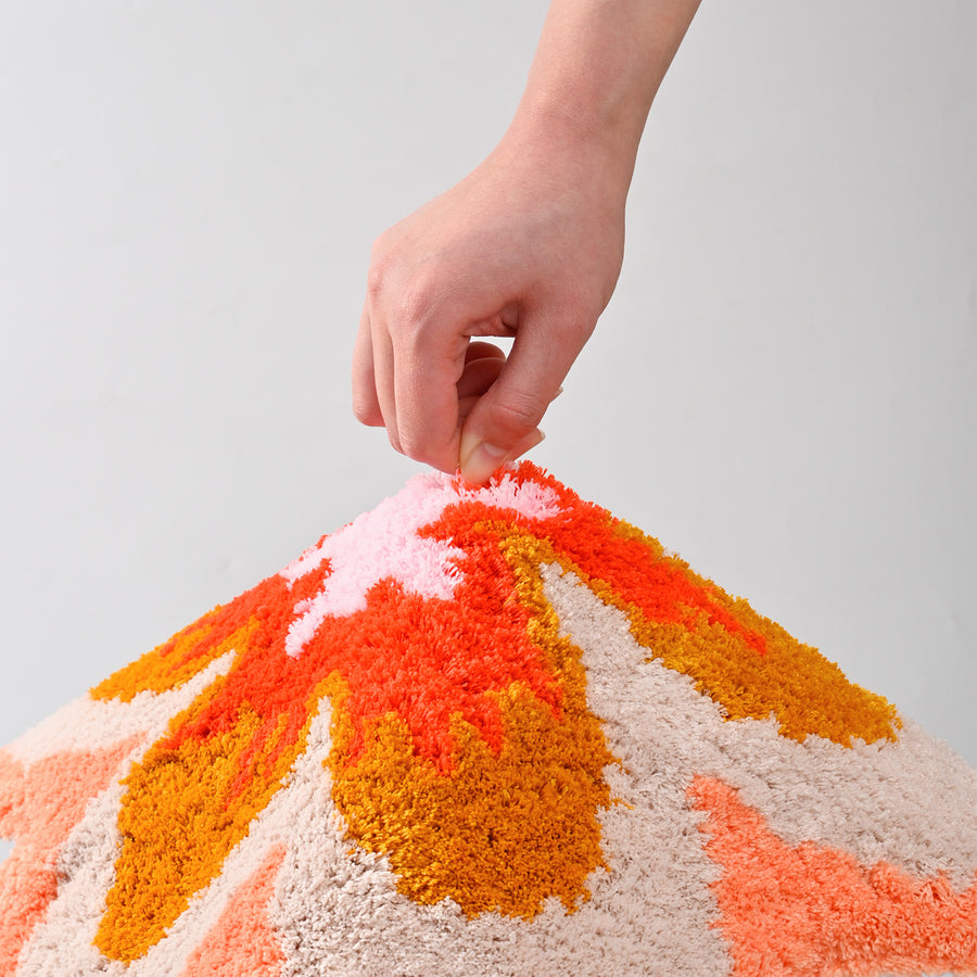 Feblilac Cute Floral Pink and Orange Flower Tufted Bath Mat - view 3