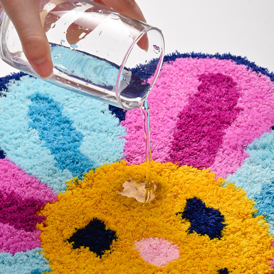 Feblilac Cute Floral Colorful Flower Tufted Bath Mat - view 3
