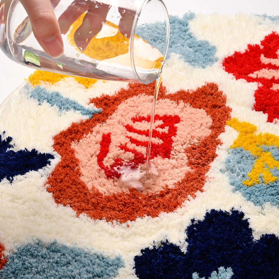 Feblilac Round Flowers Tufted Bath Mat - view 4