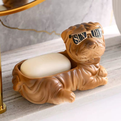 Feblilac Puppy Soap Box for Bathroom