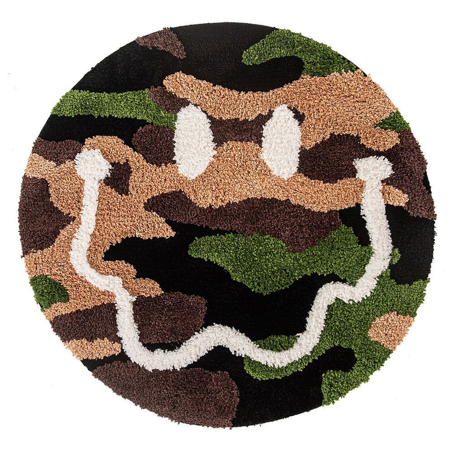 Tufted Smile Face Round Rug, Fun Fluffy Mat for Bathroom Bedroom - view 4