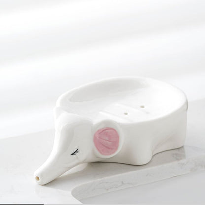 Feblilac Duck Elephant Soap Box for Bathroom