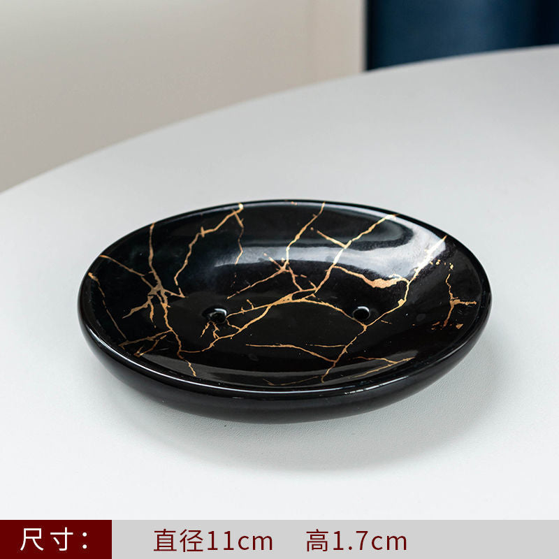 Feblilac Creative Light Luxury Simple Ceramic Soap Box Bathroom - view 18