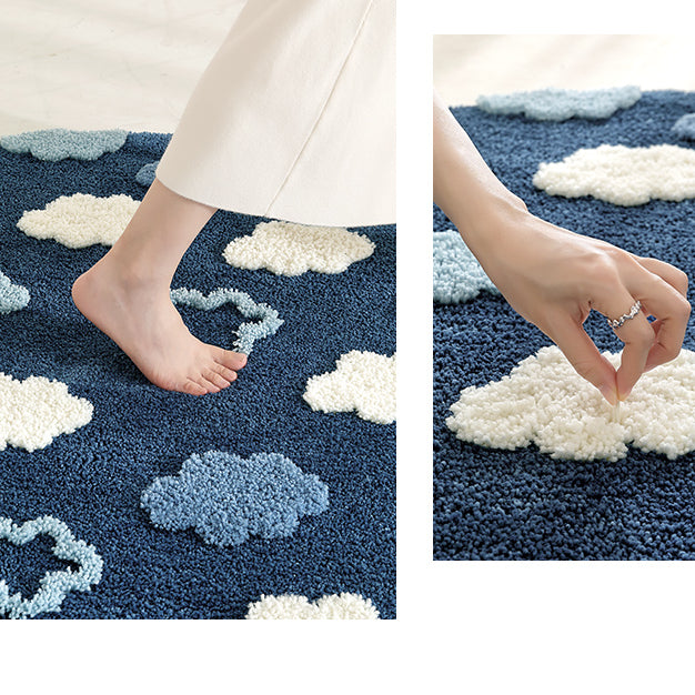 Feblilac Comic Clouds Bedroom Rug Long Runner