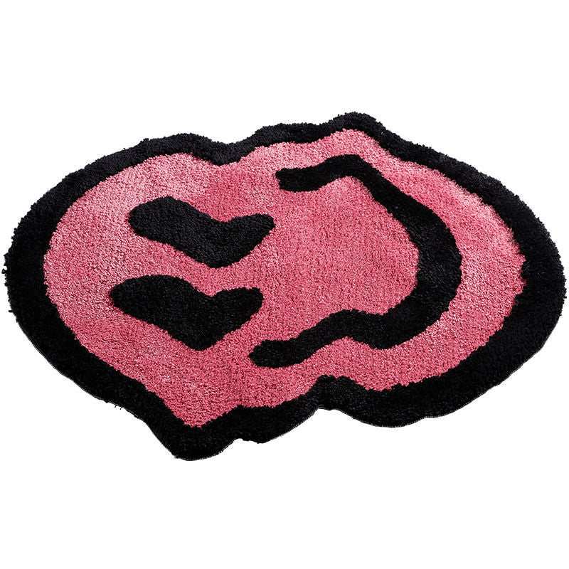 Tufted Smile Face Rug, Fun Fluffy Dizzy Mat for Bathroom Bedroom