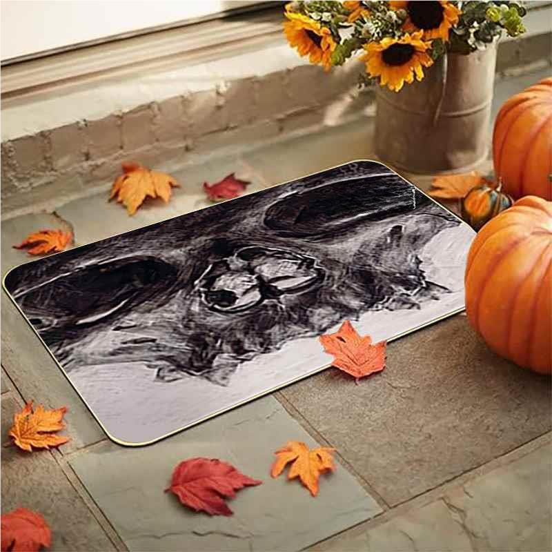 Feblilac Halloween Ghost Face Thriller PVC Coil Door Mat