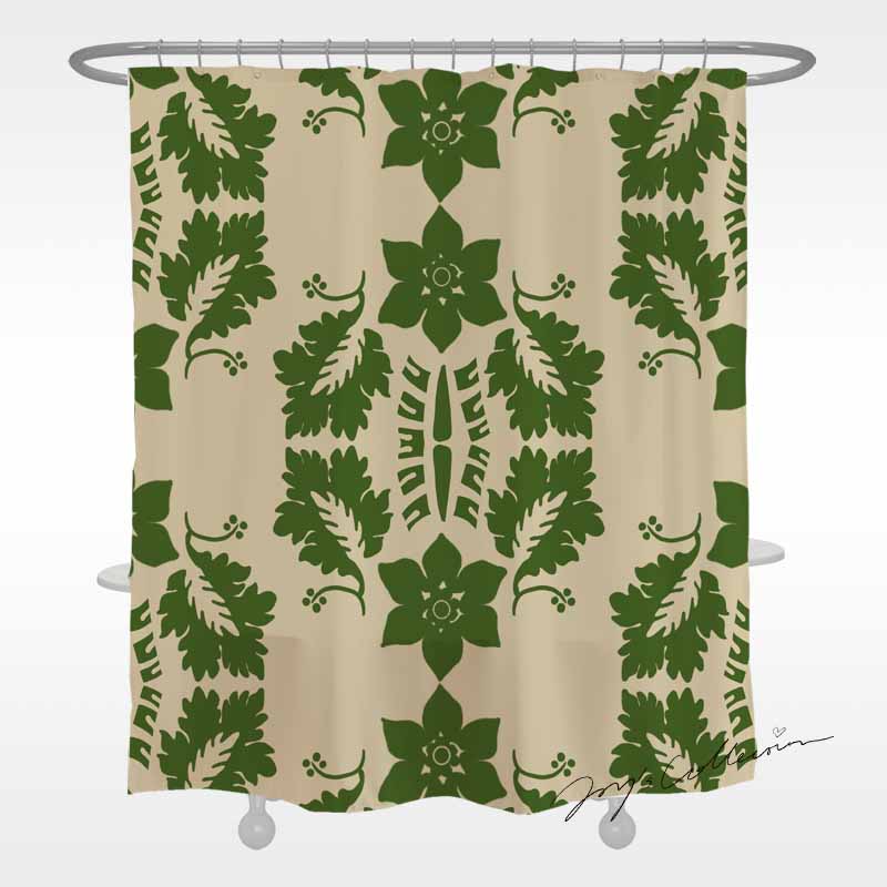 Feblilac Flowers and Plants Baroque Shower Curtain