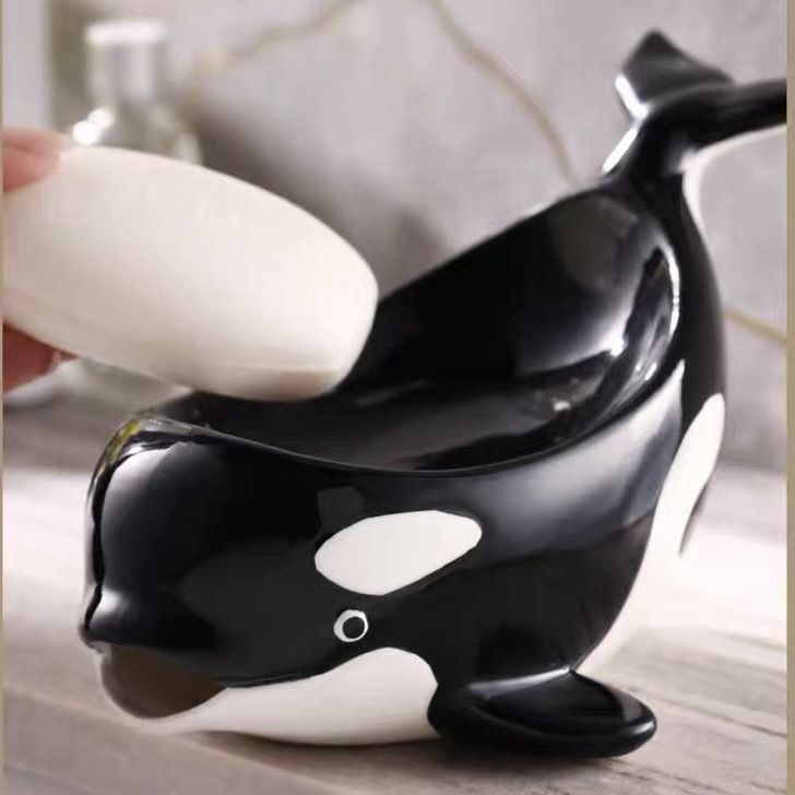 Feblilac Killer Whale Soap Box for Bathroom