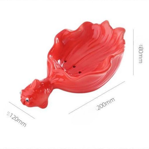 Feblilac Pomegranate Goldfish Soap Box for Bathroom