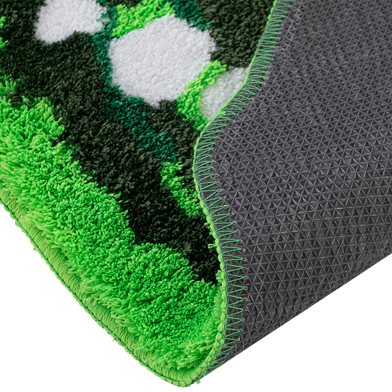 Feblilac Green Swirl Tufted Bath Mat