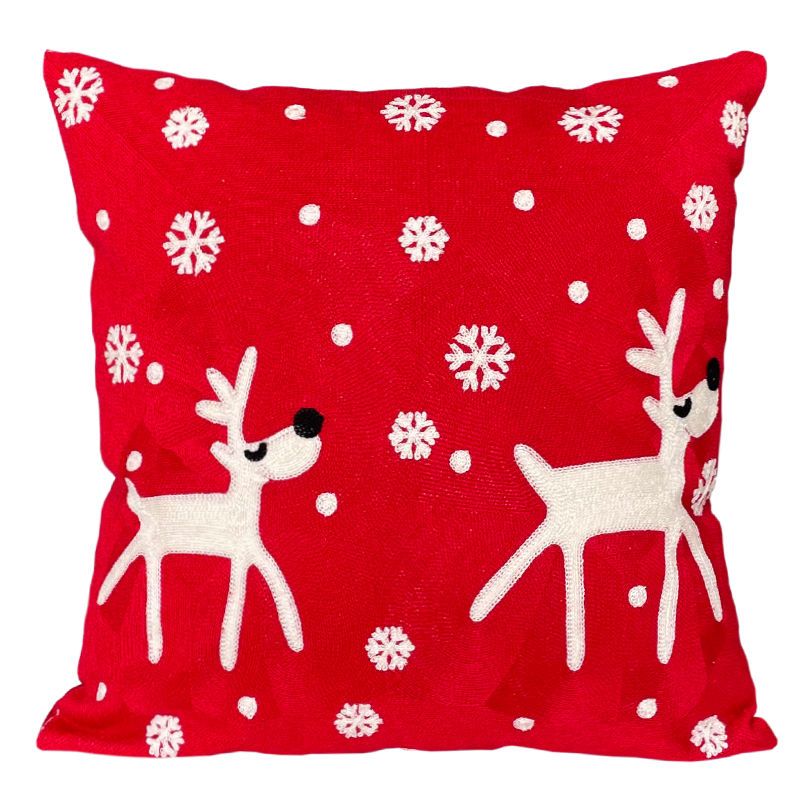 Christmas Snowman Pillow Cushion, Red Holiday Gift Home Decor