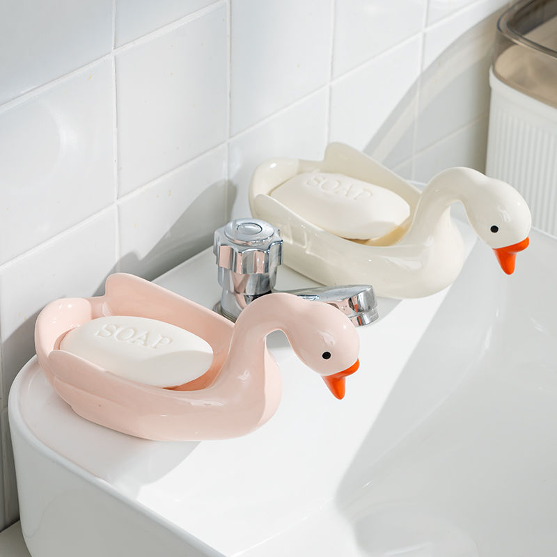 Feblilac Personalized Swan Bathroom Soap Box