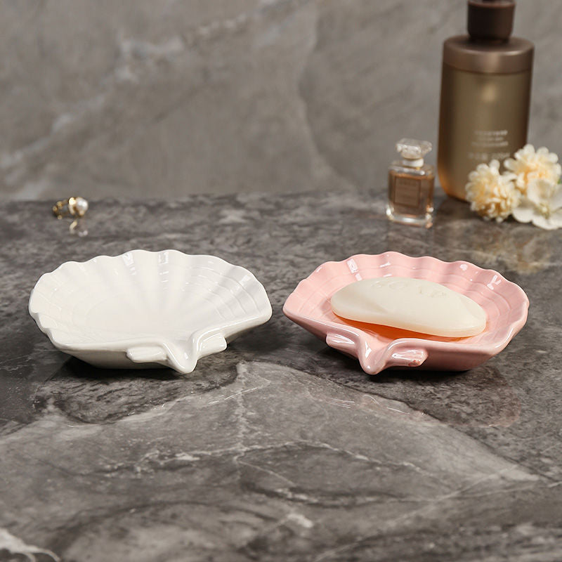 Feblilac Light Luxury Shell Soap Box for Bathroom