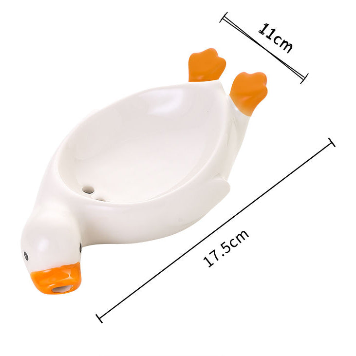 Feblilac Creative Cute Duck Soap Box for Bathroom