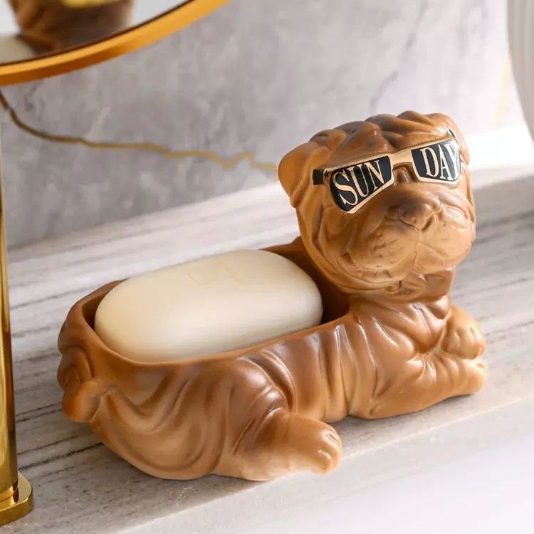 Feblilac Puppy Soap Box for Bathroom - view 3