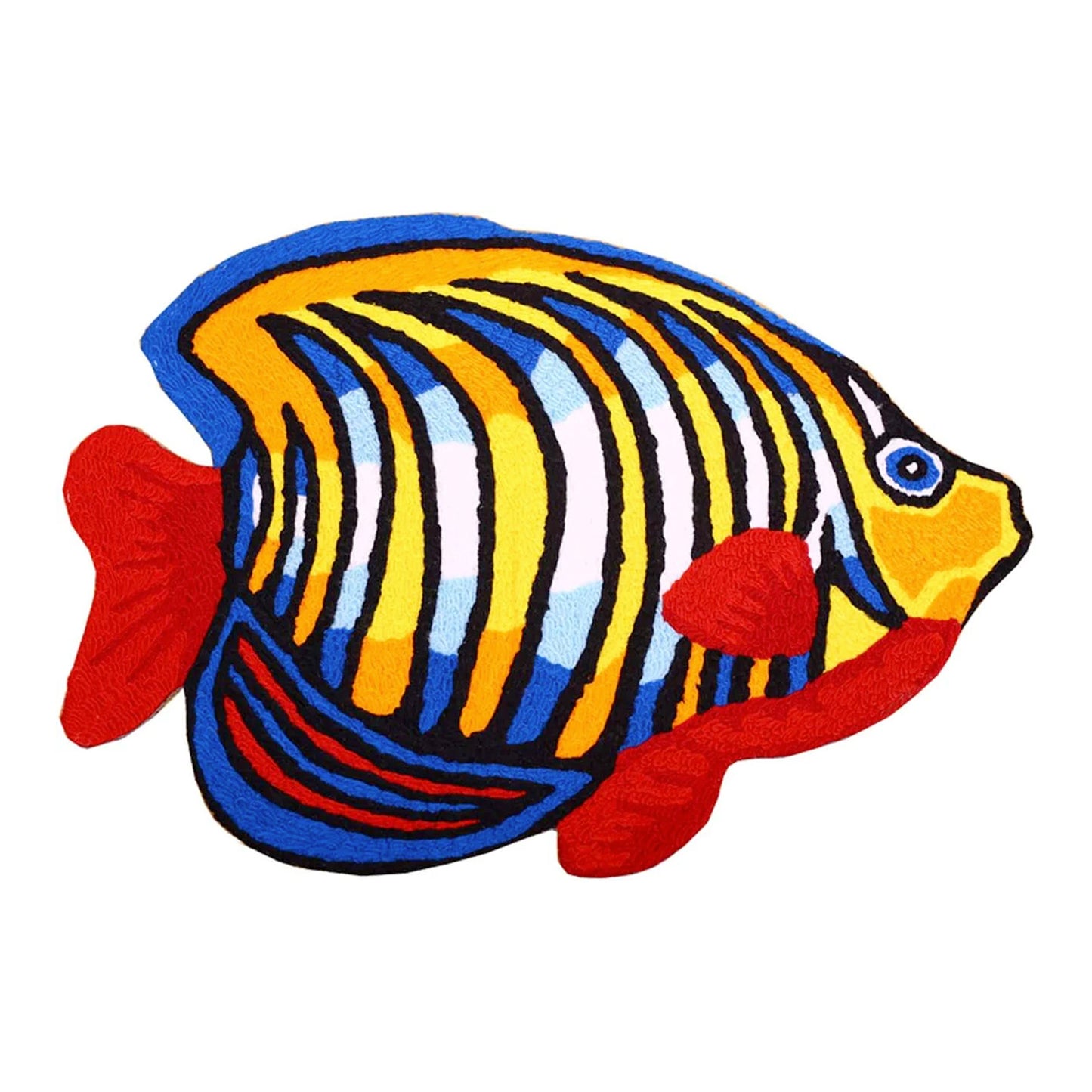 Cute Colorful Fish-Shape Bath Mat, Tropical Ocean Fish Bathroom Rug