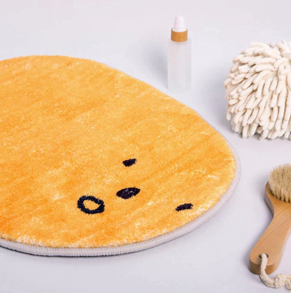 Feblilac Yellow Face Mat for Bathroom, Cute Bath Rug