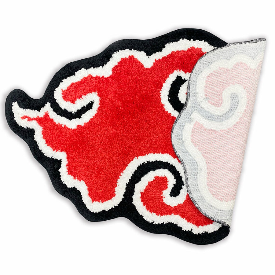 Feblilac Black and Red Cloud Tufted Bath Mat - view 2
