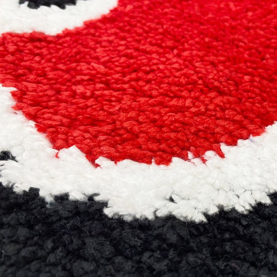 Feblilac Black and Red Cloud Tufted Bath Mat - view 3