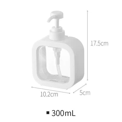 Transparent Soap Dispenser for Bathroom Kitchen, White Plastic Pump Bottle