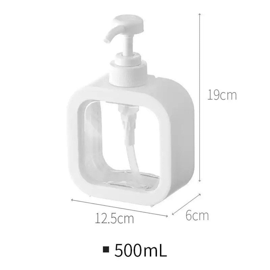 Transparent Soap Dispenser for Bathroom Kitchen, White Plastic Pump Bottle