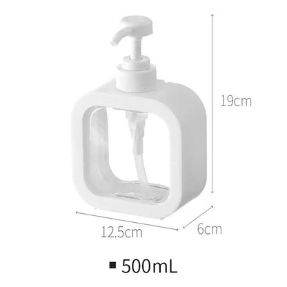 Transparent Soap Dispenser for Bathroom Kitchen, White Plastic Pump Bottle