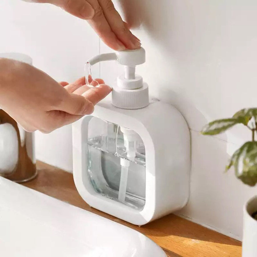 Transparent Soap Dispenser for Bathroom Kitchen, White Plastic Pump Bottle - view 2