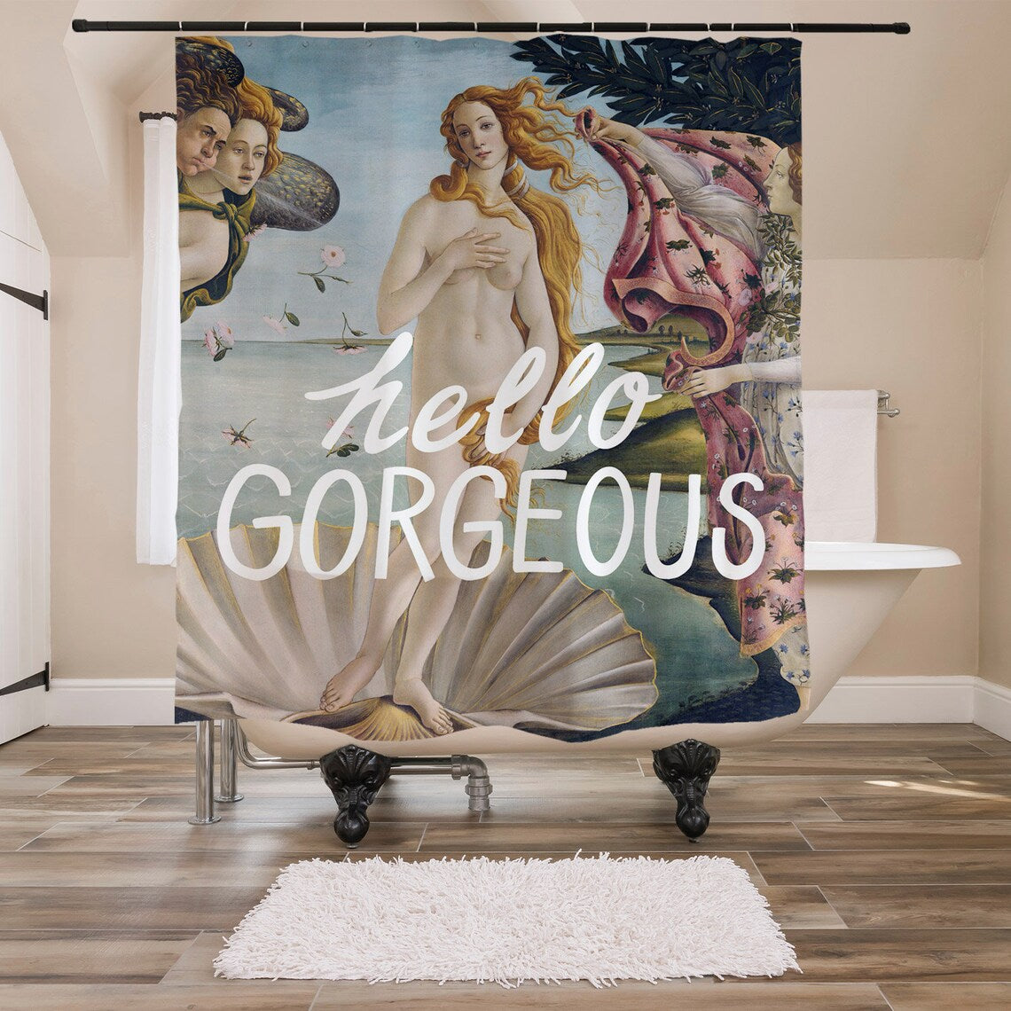 Feblilac Venus Hello Gorgeous Shower Curtain